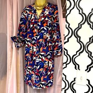 Preppy print JCrew dress NWT fully lined XL